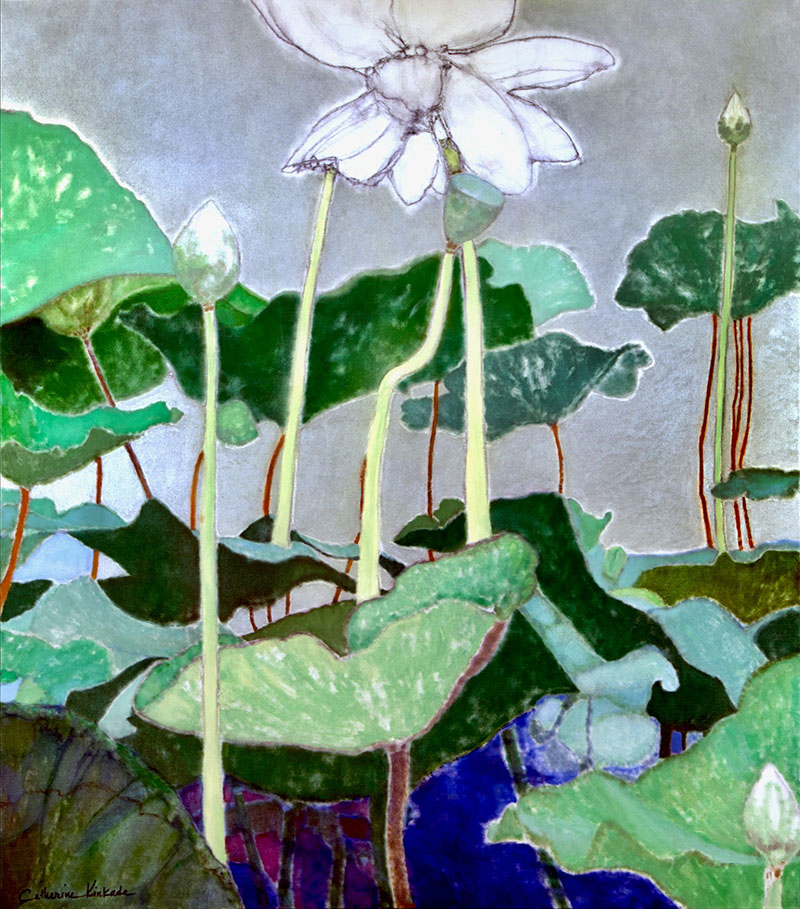 526. …and the water was silver [Lotus III] oil 4.5 x 4
